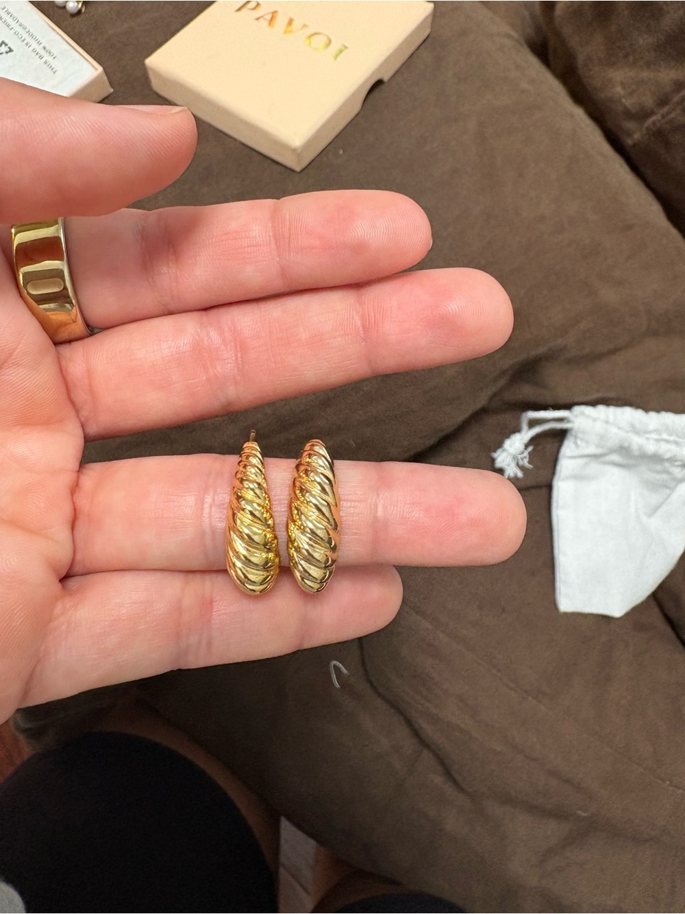 Twisted Gold Hoop Earrings - Women Jewelry